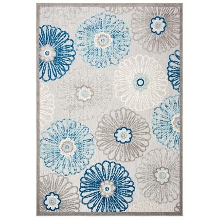 Safavieh Cabana Power Loomed Round Area RugGrey & Blue 6 ft.-7 in. x 6 ft.-7 in. CBN801F-7R